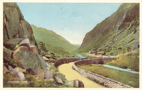 Old postcard of Llanberis Pass in Wales