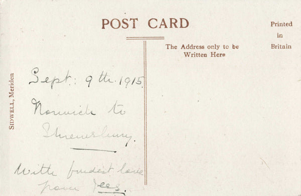 CENTRE OF ENGLAND, MERIDEN 1915 REAL PHOTO POSTCARD (ref 6746/24)
