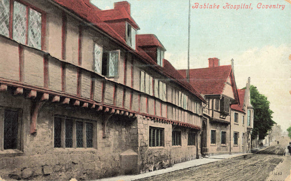 Old postcard of Bablake Hospital, Coventry