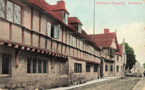 Old postcard of Bablake Hospital, Coventry