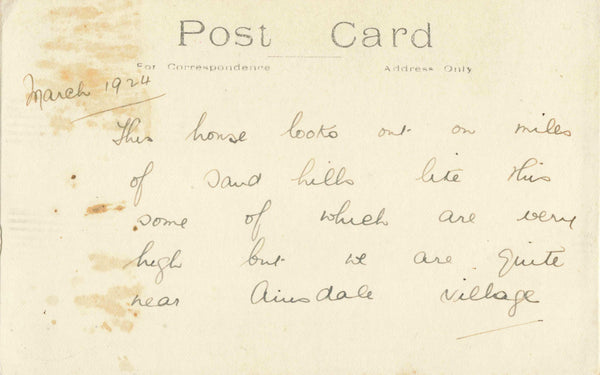 AINSDALE, NR SOUTHPORT, THE SANDHILLS, 1924 RP POSTCARD (6479/25)