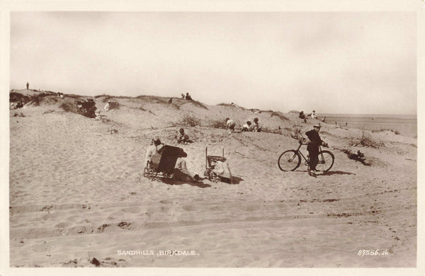 1920s real photo postcard of The Sandhills, Birkdale nr Southport