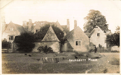 Old real photo postcard of Kelmscott Manor, Oxfordshire