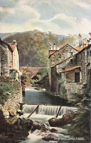 Vintage postcard of the Old Mill, Ambleside in Cumberland&nbsp;