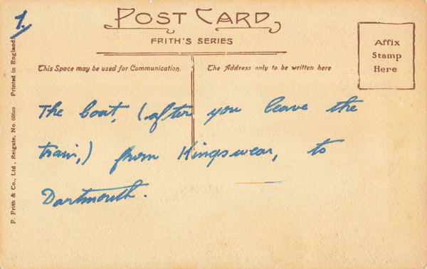 DARTMOUTH, "THE MEW" - OLD POSTCARD, KINGSWEAR FERRY (ref 6730/24)