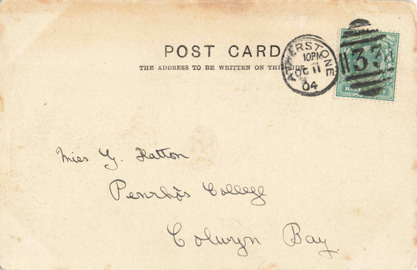 PRIZE DOGS - c1902 VINTAGE POSTCARD, ATHERSTONE DUPLEX POSTMARK (ref 6726/W9)