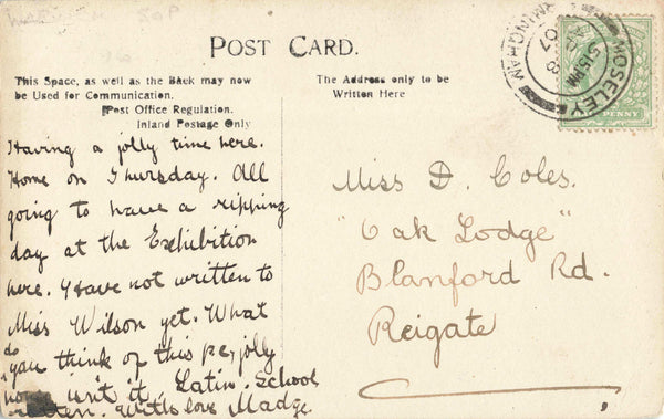 SHAKESPEARE'S HOUSE STRATFORD ON AVON 1907 POSTCARD (ref 6732/24)