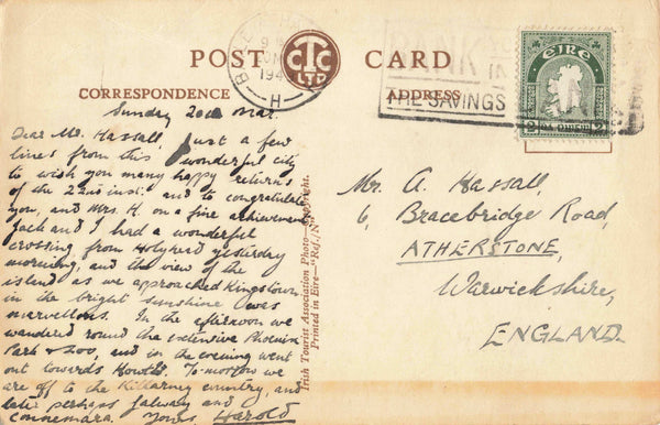O'CONNELL STREET, DUBLIN, 1940s POSTCARD (ref 6738/24)