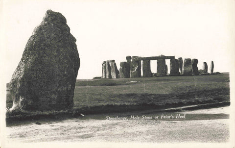 STONEHENGE, HELE STONE OR FRIAR'S HEEL, REAL PHOTO POSTCARD