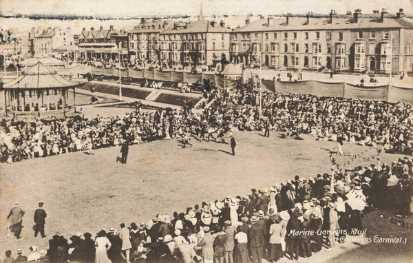Old postcard of Marine Gardens, Rhyl, (Children's Carnival)