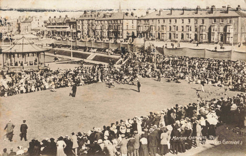 Old postcard of Marine Gardens, Rhyl, (Children's Carnival)