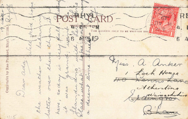 MARINE GARDENS, RHYL (CHILDREN'S CARNIVAL) 1919 POSTCARD (ref 6760/24)