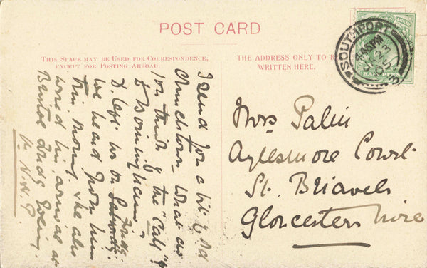 CHURCHTOWN, BOLD ARMS HOTEL, NR SOUTHPORT, 1905 POSTCARD (6397/25)