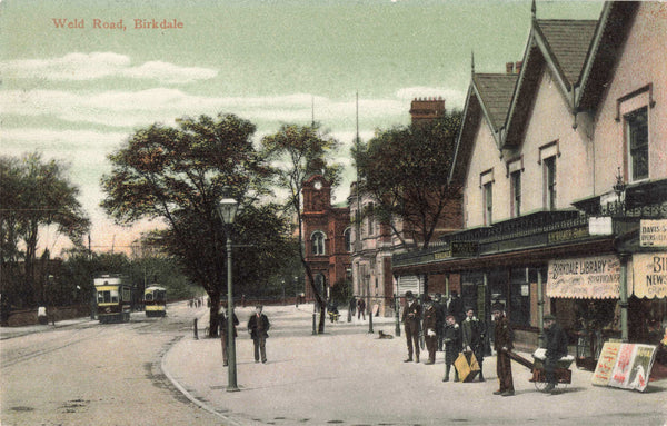 Old postcard of Weld Road, Birkdale, Southport