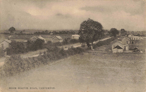 Old postcard of Brize Norton Road, Carterton in Oxfordshire