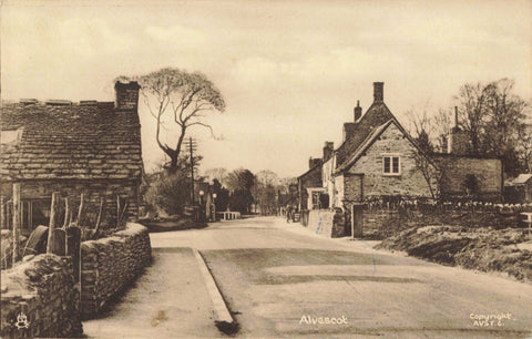 Old postcard of Alvescot in Oxfordshire