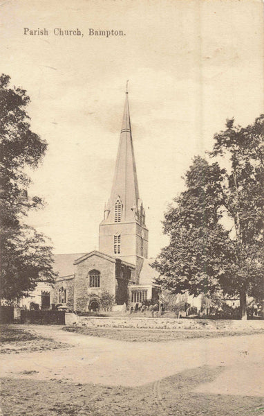 PARISH CHURCH, BAMPTON - 1910 OXFORDSHIRE POSTCARD (ref 7275/23/F)