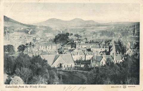 1904 postcard of Galashiels from the Windy Knowe, in Selkirkshire, Scotland