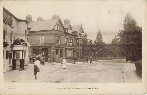 1918 real photo postcard of Ermine Road, Hoole, Chester