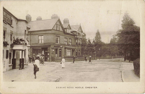 1918 real photo postcard of Ermine Road, Hoole, Chester