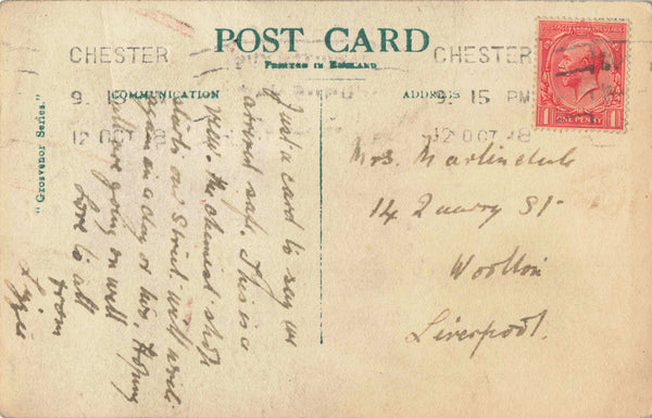 ERMINE ROAD, HOOLE, CHESTER, OLD RP POSTCARD (ref 6570/W7/25)
