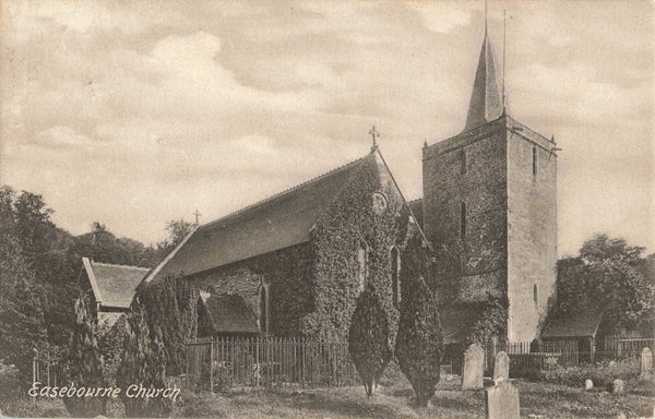 Old postcard of Easebourne Church in Sussex