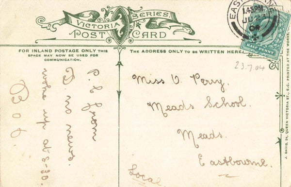 EASTBOURNE, SPLASH POINT - 1904 SUSSEX POSTCARD (ref 1913/22/W6)