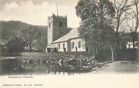 Old postcard of Grasmere Church