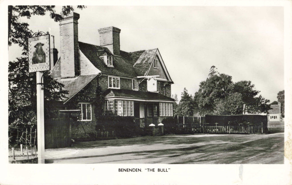 1960s real photo postcard of The Bull public house at Benenden, Kent