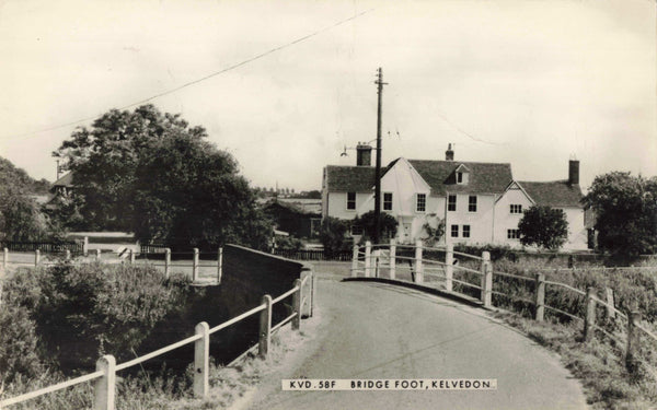 Old real photo postcard of Bridge Foot, Kelvedon in Essex
