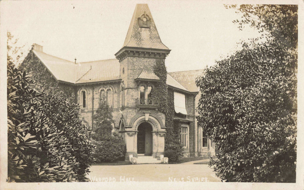 Old postcard of Warford Hall, Cheshire nr Alderley Edge