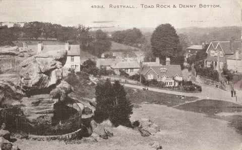 Early 1920s postcard of Rusthall, Toad Rock and Denny Bottom