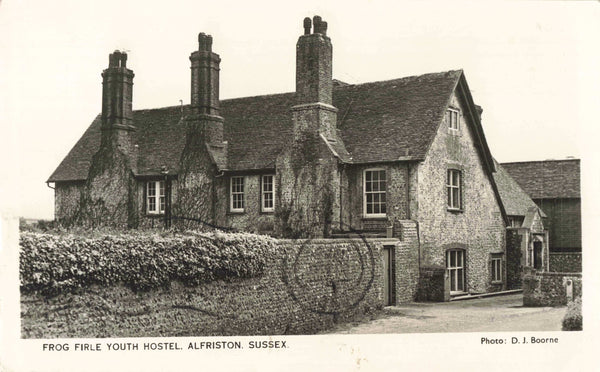 1960s old real photo postcard of Frog Firle Youth Hostel, Alfriston in Sussex