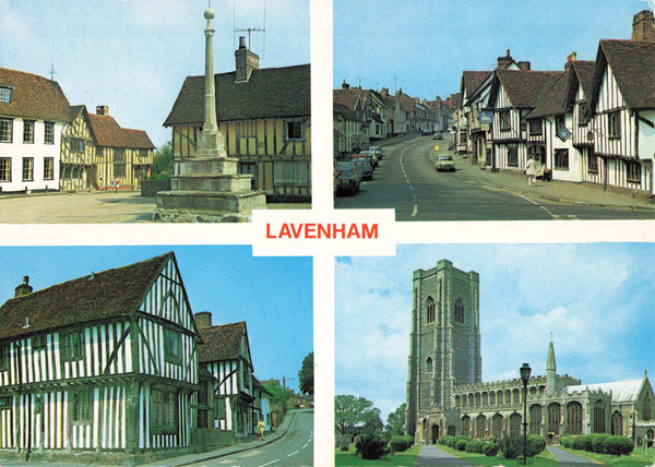 Colour postcard of Lavenham in Suffolk