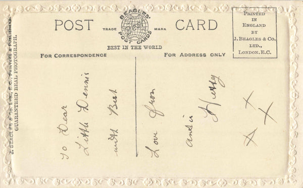 OLD BIRTHDAY GREETINGS POSTCARD TO NEPHEW DENNIS (ref 5560/22)