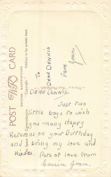 VINTAGE BIRTHDAY POSTCARD TO DENNIS - CRICKET (ref 5615/22)