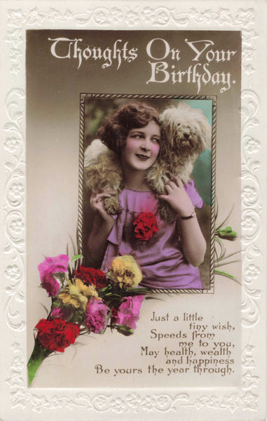 OLD REAL PHOTO BIRTHDAY GREETINGS POSTCARD TO DENNIS (ref 5635/22)