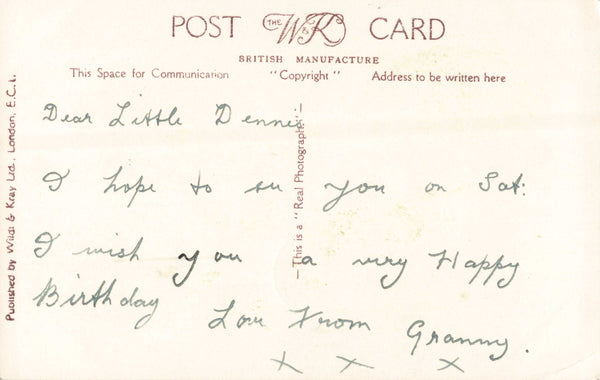 VINTAGE 11TH BIRTHDAY POSTCARD TO DENNIS (ref 5653/22)