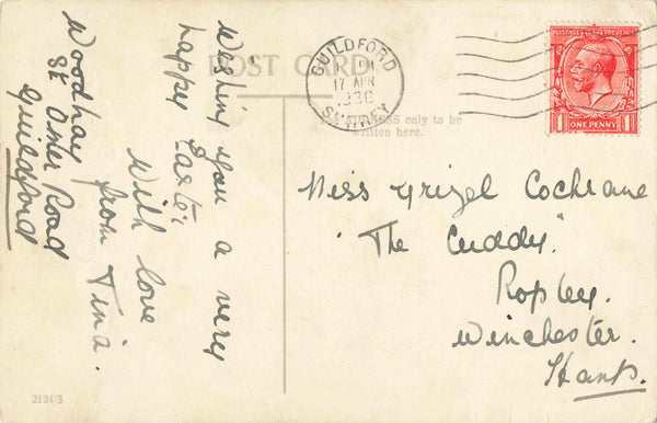 1930s EASTER GREETINGS POSTCARD (2866/J/24)