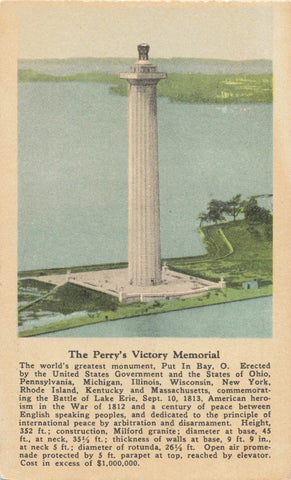 Old postcard of The Perry's Victory Monument, Ohio
