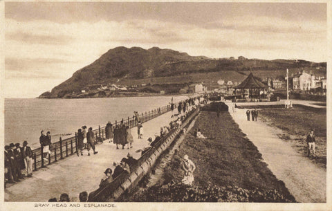 Old postcard of Bray Head and Esplanade, Co Wicklow, Ireland
