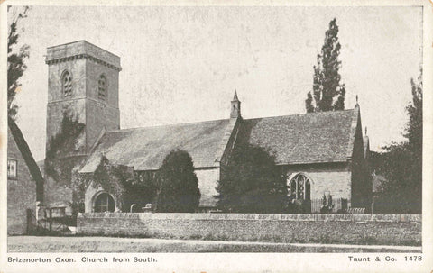 Old  postcard of Brize Norton Church, Oxfordshire