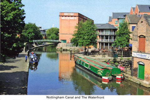 Modern size postcard of Nottingham Canal and the Waterfront