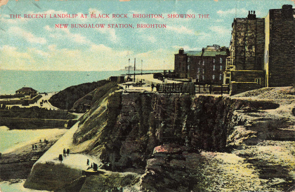 LANDSLIP AT BLACK ROCK, BRIGHTON SHOWING NEW BUNGALOW STATION (ref 1588/22)