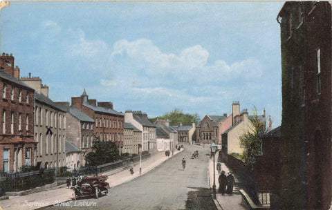 Old postcard of Seymour Street, Lisburn, County Antrim, Northern Ireland