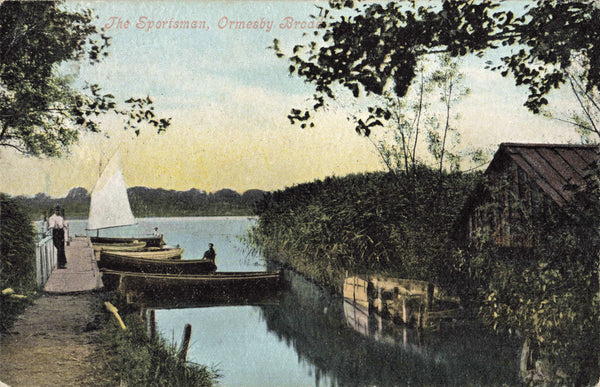 Old postcard of The Sportsman, Ormesby Broad, Norfolk