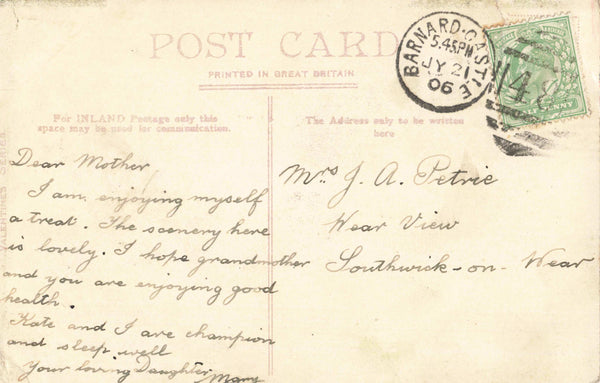 COTHERSTONE, BALDER MILL - 1906 POSTCARD (ref 6644/W7/25)