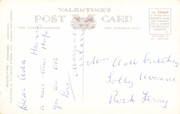 SOUTH STACK SUSPENSION BRIDGE, HOLYHEAD - OLD POSTCARD (ref 5736/24)