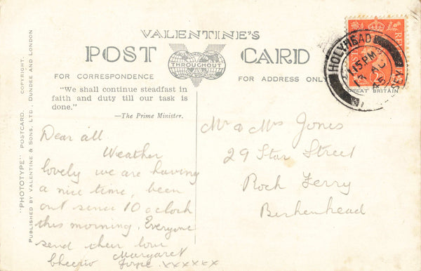 SUSPENSION BRIDGE, SOUTH STACK, HOLYHEAD - OLD POSTCARD (ref 5737/24)