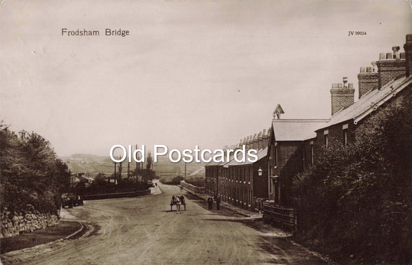 Old real photo postcard of Frodsham Bridge, near Runcorn and Helsby posted 1915
